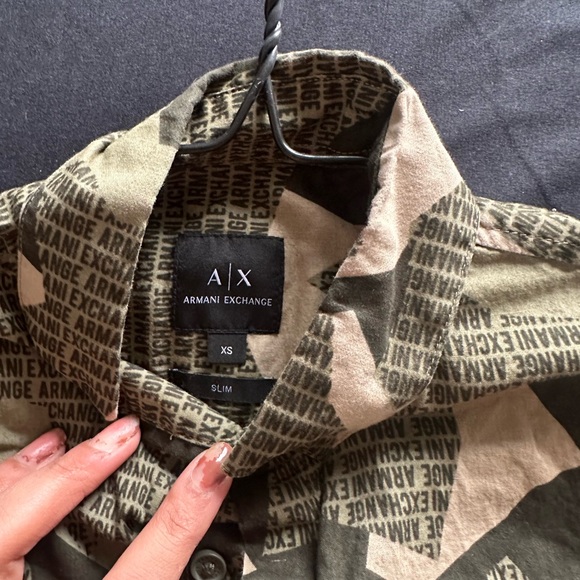 New Armani Exchange shirt in Olive Green color. - Picture 2 of 2